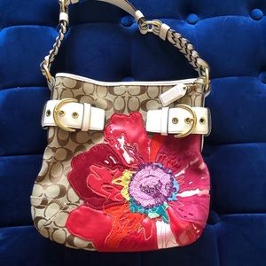 Coach floral appliqué handbag